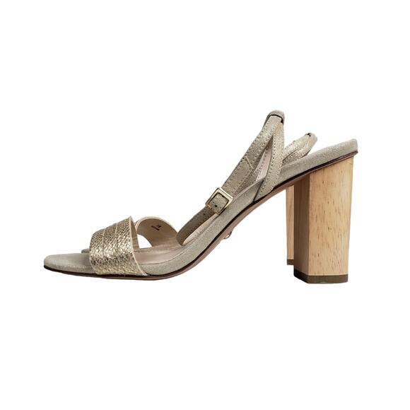PELLE MODA Womens 8 Zina Ankle Strap Sandal in Platinum Gold - Picture 5 of 12